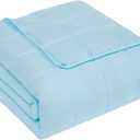 CuteKing Weighted Blanket for Adults: Weighted Blanket with Premium Glass Beads - Breathable Heavy Blanket for Comfort Sleep - Thick Blanket for Adult All Season (15lbs, 48"x72", Light Blue)
