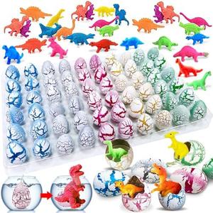 30 Pcs Hatching Dinosaur Eggs for Kids Party Favors, Easter Egg Filled with Toys Novelty Grow in Water Dino Eggs with Toys Inside Easter Basket Stuffers Birthday Gifts, Classroom Prize, Pinata Fillers. 2 Eggs is Broken