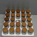Yangbaga 24Pcs Glass Spice Jars with Labels-4OZ Wood Lid Square Spice Containers with Pepper Grinder Lids &Funnel,Seasoning Jars for Rack Cabinet Drawer
