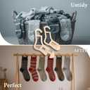 byepica 4pcs Sock blockers for Knitting, Adjustable Sock Stretcher, Wooden Stretcher Blocker for Knitting Sock Sizing Ruler Tool with Aesthetic Shape Design