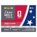 Dove Men+Care Men's Bar Soap Deep Clean 8 Bars More Moisturizing Than Bar Soap Effectively Washes Away Bacteria, Nourishes Your Skin 3.75 oz