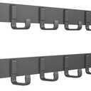 Coat Rack Wall Mount (2 Pack), Heavy Duty Wall Coat Hanger with 6 Coat Hooks for Entryway, Bedroom, Closet, Hanging Hats, Bags, Purses Jacket (Gunmetal)