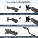 Height Adjustable Pole Mount Monitor Arm for 17"-32" Screens with Gas Spring, VESA 75x75 and 100x100 - Holds up to 19.8 lbs