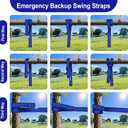 Dual Protection Tree Swing Straps with Backup Lifeline, 2500LB Capacity, Metal Frame Compatible, Suitable for Sensory, Saucer, Disc Swing & Hammock, Kids Indoor and Outdoor Fun
