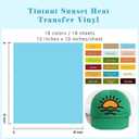 Tintnut Fall Heat Transfer Vinyl -18 Sheets 12" x 10" Multiple Colors Iron on Vinyl Retro HTV for DIY T-Shirts Clothing Bags All Cutting Machine