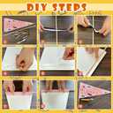 24 Set DIY Halloween Stick Flags 6.2" x 12.4" Paper Pennant Flags with Ribbons Include 24 Ghost Boo Pennant Flags 24 Flat Bamboo Stick 120 Ribbons for Halloween Boo Basket Decoration