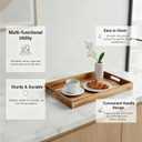 Krismax Wooden Serving Tray with Handles, Rustic Brown Rectangular Serving Platter 15.7x11.4 Inch for Coffee Table, Decorative Storage Tray