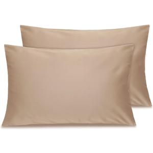 Cotton Toddler Pillowcase 14x20 Envelope: Long-Staple Cotton, Ultra Soft Breathable Durable, Travel Pillow Cover 2 Pack by Fittia (Champagne)