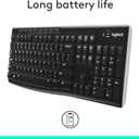 Logitech K270 Wireless Keyboard for Windows, 2.4 GHz Wireless, Full-Size, Number Pad, 8 Multimedia Keys, 2-Year Battery Life, Compatible with PC, Laptop, Black