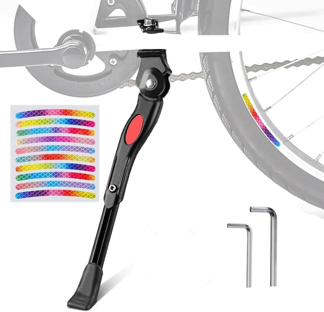 Bike Kickstand Aluminum Adjustable Bicycle Cycling Center Bracket Stand for Bike 24" 26" 27.5" 29"