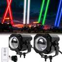 2PCS Whip Lights,Spot Beam Pod Lights Whipless Whip Light Kit for Side by Side with Switch & Remote RGBW Whipless LED Whip Lights for ATV UTV Can am Polaris RZR SXS Golf Cart Jeep Truck Dune 4x4 Boat (#1)