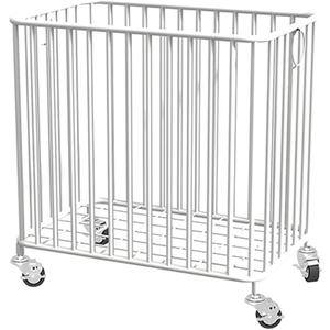 Laundry Basket with Wheels,Large-size Metal Rolling Laundry Organizer Basket Cart,Clothes or Linen Storage Organizer Bin for Living Room,Bathroom,Closet or Children Bedroom,White