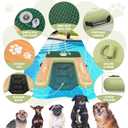 GYMMALL Dog Water Ramp 47 * 40inch Inflatable Pet Platform OliveGreen, Dog Dock Ramp for Boat Pool Lake Sea, Non-Slip Pool Water Ramp for Dogs up to 220lbs, EVA Float Ramp Dog Water Ladder