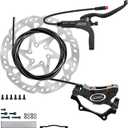 E-Bike Hydraulic Disc Brake Set 4-Pistons/2-Pistons, 2-PIN/3-PIN Pre-Bled with Mineral Oil Brakes KitFront and Rear Set180mm 2.3mm Thick Rotors