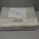 Fabric Clear Window Storage Bins with Lid, Closet Storage Box Linen Closet Baskets with 3 Handles for Organizing Clothing, Jeans, Shelves 15''- 3 Pack (Gray and White)