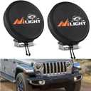 Nilight 7 Inch Round Offroad Driving Pod Light Cover, 7.25 In Diameter Black Leather Protective Cover for Auxiliary Ditch Fog Bumper Headlight on Jeep Truck SUV ATV UTV Tractor
