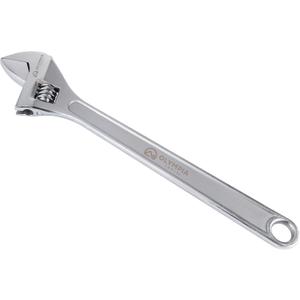Olympia Tools 24" Adjustable Wrench, Heavy Duty Drop Forged Steel, Chrome Plated, Precision Machined Jaws, Rust Resistant