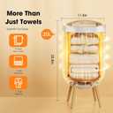 STARLEAD Heated Towel Warmers for Bathroom - 20L Large Towel Warmer Bucket, Wood Handle, Auto Shut Off, Bluetooth and RGB, Fits Up to Two 40"X70" Oversized Towels, Bathrobes, Blankets