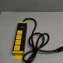 CCCEI Heavy Duty Surge Protector Power Strip 20 Amp Individual Switches. 4FT 12 Gauge Extension Cord with Multiple Outlets. Kitchen, Garage, Shop, Industrial Wall Mount Electric Extender, Yellow.