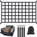 Cargo Net for Pickup Truck Bed, 82" x 50" Heavy Duty 1100LBS Capacity, Adjustable Cam Buckles & S-Hooks, Thick Herringbone Nylon Mesh with Drawstring Storage Bag for Trailers and Trucks