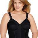 Exquisite Form 5107530 FULLY Slimming Wireless Back & Posture Support Longline Bra with Front Closure (48D, Black)