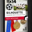 Americanflat 11x14 Shadow Box Frame with Shatter-Resistant Glass - Silhouette Collection - Large Shadow Box Display Case for Tabletop and Wall Display - Black with Soft Felt Back