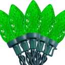 Christmas Lights, 50 LEDs 24.5FT Faceted String Lights Connectable Commercial Grade Indoor Outdoor, 120V UL Certified Xmas Strawberry Tree Light Strand for St Patricks Day Patio Parties, Green