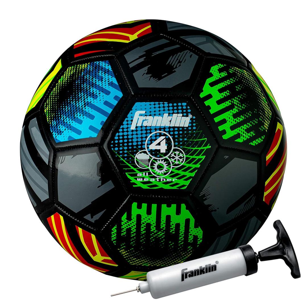 Franklin Sports Mystic Kids Soccer Ball  Size 4 Youth Soccer Ball  Soft Cover  Great for Kids and Toddlers  Air Pump Included