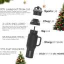 Coldest Tumbler with Handle and Straw, 100% Leak Proof Insulated Tumbler with Lid and Straw (3 Lids), Stainless Steel Tumblers for Women & Men, Cup Holder Friendly, 46 oz (Enchanted Rock)