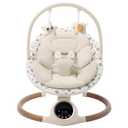 Baby Swing for Infants with 5 Point Harness, 5 Speeds Infant Swing with Soft Cushion, 10 Songs and Bluetooth Music for Newborn, Remote Control & Touch Panel Use, Multi