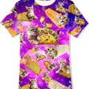 Kids Funny Graphic Polyester Colorful T Shirt for Boys Girls Size 4-14 (9-12 Years)