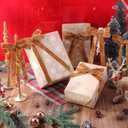 Zhengmy 24 Pcs Long Velvet Bows Glitter Christmas Ornaments Vintage Large Velvet Glitter Christmas Swag Staircase Wreath Tree Topper Bows Large Bow for Outdoor, 6.3 x 12 Inch(Orange)