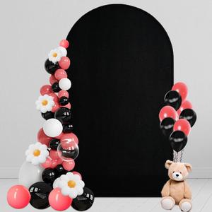 8 FT Arch Backdrop Cover, Wedding Arch Covers Stretchy Backdrop, Black Spandex Arch Cover Birthday Chiara Arch Backdrop Stand Cover for Baby Shower Party Ceremony Decorations