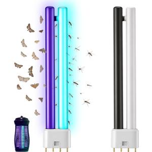 2 Pack 2G11 18W Bug Zapper Light Bulb, Dual Color 4-Pin Base Bug Light Bulbs for Mosquito Indoor Outdoor, Upgraded H Shaped UV Tube Replacement Attract Mosquitoes & Flies Effectively