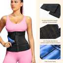 LEINIDINA Waist Trainer for Women Corset Shapewear Segmented Sweat Waist Trimmer for Women Workout Belt Black, Blue 3XL