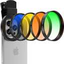 52MM Coral Reef and Reef Tank Filter Kit for Phone, CPL Polarizing+20,000k Yellow+15,000k Orange+10x Macro, Clip, Saltwater Aquarium Lens Compatible with iPhone16 15 Pro Max Samsung Moto Google TCL