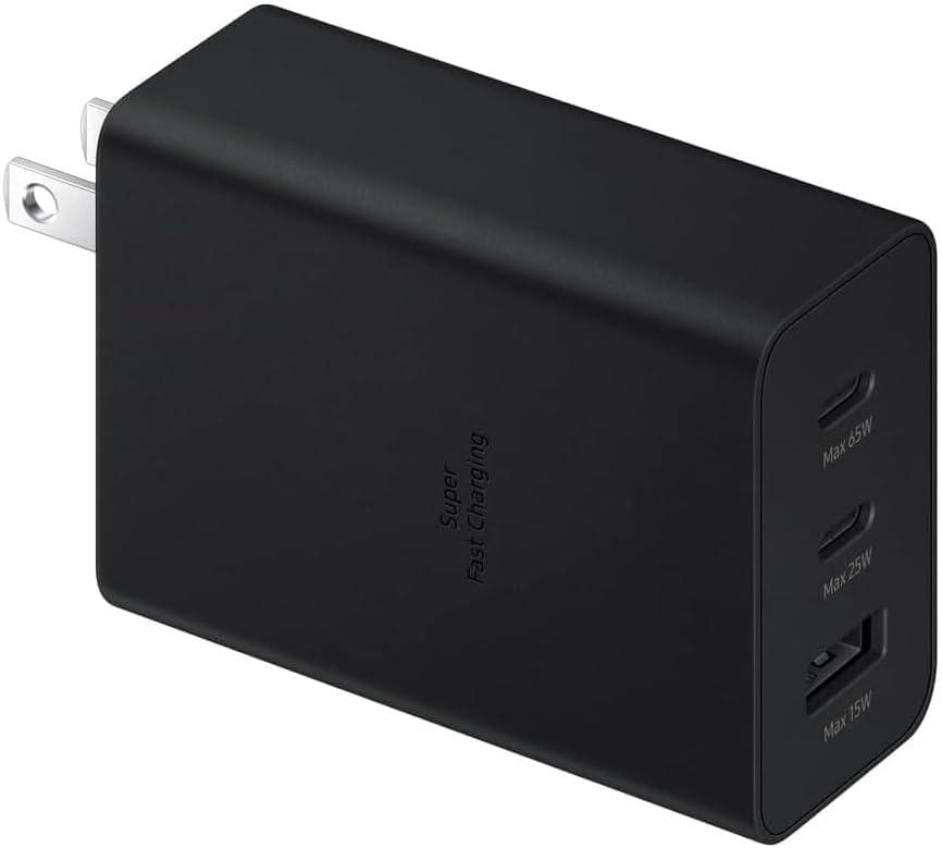 Samsung 65W USB C Charger, 3 Ports GaN Fast Wall Charger Block, Max capacity 65W for MacBook Pro/Air, iPhone 17/17 Plus/17 Pro Max/16 Pro, iPad Pro,Samsung Galaxy S26 Ultra/S26/S26+/S25 Ultra/S25/S25+