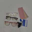 racico Computer Blue Light Blocking Glasses Blue Light Glasses Men Women, Anti Blu-Ray Clear Gaming Glasses Lenses (A3 Crystal Gold/Leopard/Crystal Pink)