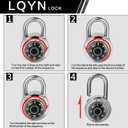 Combination Lock, LQYN Dial Combination Padlock, Pack of 100; Black