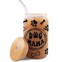 Nifty Dog Mom Glass with Straw 16oz