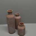 LUKA Ceramic Rustic Farmhouse Vase,Terracotta Vases for Decor,Vase Set of 3,Vases for Your Bedroom,Office,Living Room,Fireplace,Bookshelf Decor,Housewarming 10+7.5+5 Inch