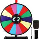 24 Inch 14 Slots Tabletop Spinning Prize Wheel with Stable Base Stand, Dry Erase Spin Wheel Spinner for Prizes with Dry Markers and Eraser for Game Carnival Trade Show