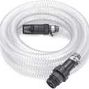 Green Expert 1" ID Inlet Hose Kit with End Valve and Threaded Adapter, 13-Foot Transparent PVC Pipe for Shallow Well Pumps Booster system Water Intake, All-in-One Easy Installation Pump Accessory