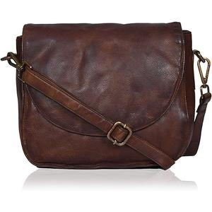 Vintage Look Genuine Leather Shoulder Crossbody Purse Crossover Bag for Women