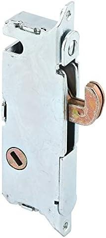 Prime-Line E 2014 Stainless Steel Mortise Lock for Patio Sliding Doors Constructed of Wood, Aluminum, and Vinyl, 3-11/16 Inch, 45 Degree Keyway, Silver, Set of 1