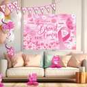 Breast Cancer Awareness Party Decorations,Include Banner,Hanging Swirls,Background and Honeycomb Centerpieces for Breast Cancer Public Charity Activity Party Decorations Supplise.