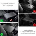 Universal Car Center Console Cover,Leather Arm Rest Cover for Car with Extend Center Console Organizer Pocket,Color Clash Car Armrest Cushion with Silicone Non-Slip Particles (Black)