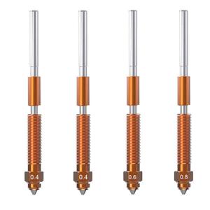 HysiPrui 3D Printer K1C/Ender 3 V3/Ender 3 V3 Plus Nozzles One-piece Quick-Swap Nozzle Kit Copper Alloy Nozzles Kit - Included 2pcs 0.4mm+1pc 0.6mm+1pc 0.8mm Brass All Metal Nozzle