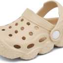 ChayChax Kid's Garden Clogs Cute Slides Sandals Toddlers Beach Pool Shower Shoes with Non-Slip Sole (White)