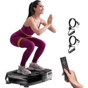 Vibration Plate Exercise Machine: TISSCARE Vibrating Plates for Weight Loss and Lymphatic Drainage, Whole Body Workout Sculpting Platform for Home Fitness Fat Burner for Women Men (Black)